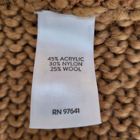 J JILL Dreamer Cardigan Womens L Saffron Wool Blend Open Longline Fringe Hem - Picture 8 of 10